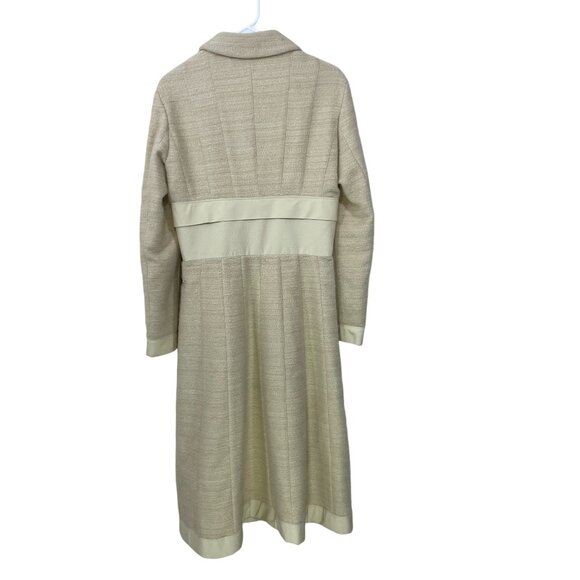 Narciso Rodriguez US 6 Wool Cashmere Blend Long Tailored Elegant Ivory Coat - Picture 3 of 12